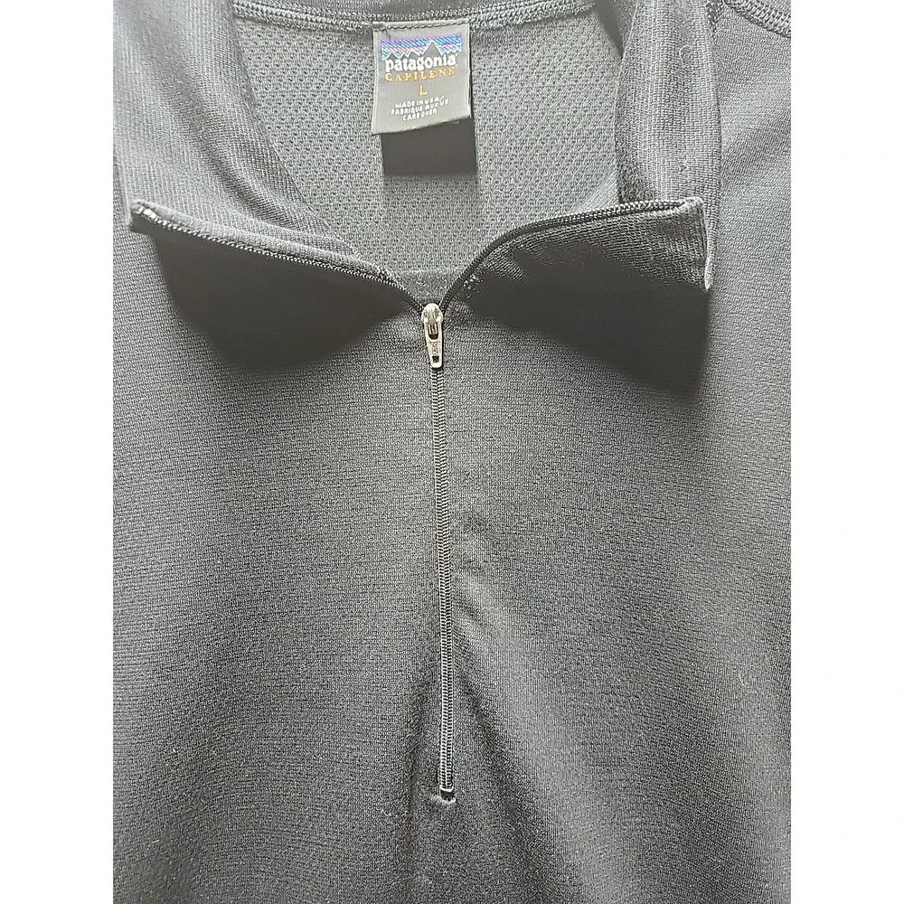 Vintage Patagonia Capilene Base Layer Quarter Zip Size L‎ Made In USA